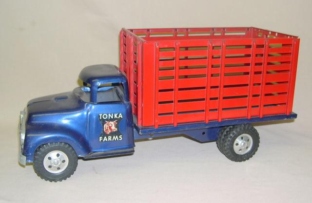 Tonka High Rack Images 1957 Tonka Farms High Rack Stake Truck w/ Original Animals & Corral