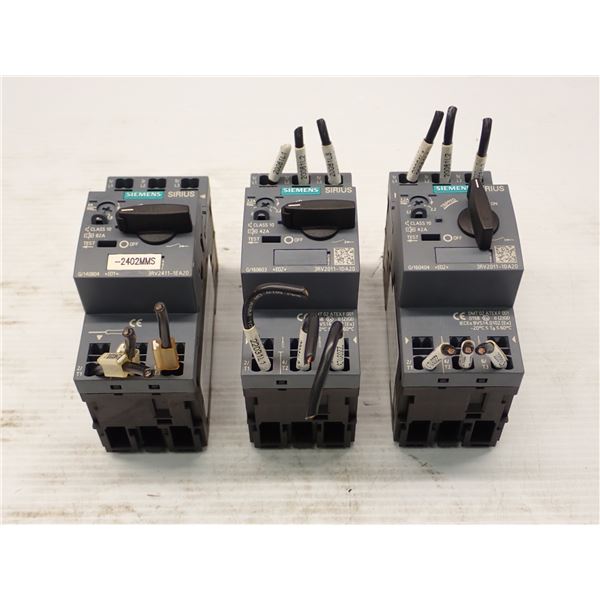 (3) Siemens # 3RV2411-1EA20 Circuit Breakers