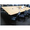 Image 1 : Conference Table 144"x60"x30"H & 10 Upholstered Arm Chairs (Contents not included)