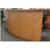 Image 2 : Curved Wooden Reception Desk 80"x76"x43"H w/ File Drawers & Dell Monitors
