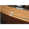 Image 3 : Curved Wooden Reception Desk 80"x76"x43"H w/ File Drawers & Dell Monitors