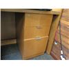 Image 5 : Curved Wooden Reception Desk 80"x76"x43"H w/ File Drawers & Dell Monitors