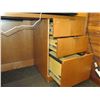 Image 7 : Curved Wooden Reception Desk 80"x76"x43"H w/ File Drawers & Dell Monitors