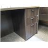 Image 7 : Wooden 'L' Shaped Desk 66"x76" w/ Haworth Chair, File Drawers & Contents (Stand not included)