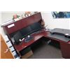 Image 1 : Wooden 'L' Shaped Desk w/ Hutch 72"x85"x67"H, File Drawers, Dell Monitors, Keyboard (Stand not inclu