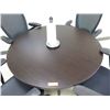 Image 2 : Round Black Table w/ 4 Haworth Rolling Office Armchairs (Contents not included)