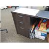 Image 5 : Wooden  Desk 66"x30"x29"H w/ Rolling Chair & File Drawers (Contents/Electronics not included)