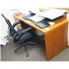 Image 1 : Wooden  Desk 66"x30"x28"H w/ Rolling Chair & File Drawers (Contents/Electronics not included)