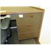 Image 5 : Wooden  Desk 66"x36"x30"H w/ Rolling Chair & File Drawers (Contents not included)