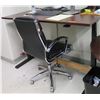 Image 1 : Metal Wood Laminate Desk 60"x30" w/ Rolling Chair (Contents Not Included)