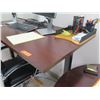 Image 8 : Metal Wood Laminate Desk 60"x30" w/ Rolling Chair (Contents Not Included)