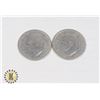 Image 2 : TWO 1940 CANADIAN SILVER QUARTERS (80%SILVER)
