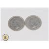 Image 2 : TWO 1940 CANADIAN SILVER QUARTERS (80%SILVER)