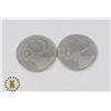 Image 1 : TWO 1940 CANADIAN SILVER QUARTERS (80%SILVER)