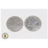 Image 1 : TWO 1940 CANADIAN SILVER QUARTERS (80%SILVER)