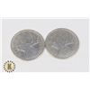 Image 1 : TWO 1940 CANADIAN SILVER QUARTERS (80%SILVER)