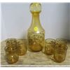 Image 1 : Vintage Glassware - Brown Glass w/ Gold Pattern