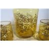 Image 2 : Vintage Glassware - Brown Glass w/ Gold Pattern