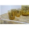 Image 3 : Vintage Glassware - Brown Glass w/ Gold Pattern