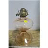 Image 1 : Peach Glass Coal Oil Lamp - Base Only