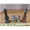 Image 2 : 2 Copper Salt And Pepper Shakers, and 2 Ceramic Salt and Peppers Shakers