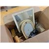 Image 2 : Box of Misc. Household Items, Mirror, Gavel, Etc.