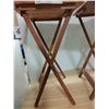 Image 3 : 2 Vintage Wood Folding TV Trays