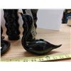 Image 4 : Black Decorative Pieces, Swans, Candle Holders Etc.