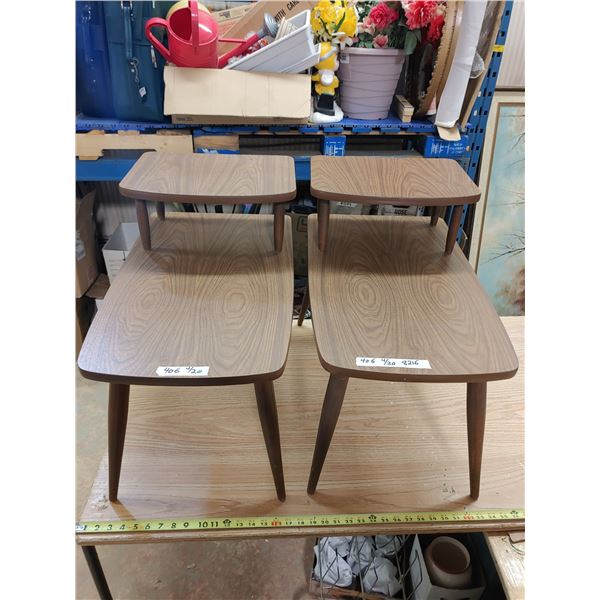 2 Vintage Tiered End Tables