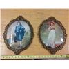 Image 1 : 2 Antique Wall Hangings Blueboy and Lady