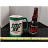 Image 2 : Roughriders 100 Year Beer Mug and Double Labeled Pilsner Bottle