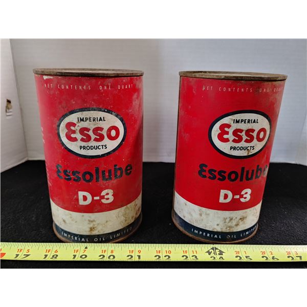 2 Essolube D-3 Cans