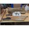 Image 1 : Lot of Baseball Bats, Softballs and Glove