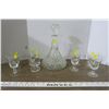 Image 2 : Cut Glass Wine Decanter & 8 Glasses