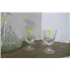 Image 5 : Cut Glass Wine Decanter & 8 Glasses