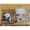 Image 1 : Box of Sewing Supplies and Buttons