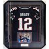 Image 1 : TOM BRADY SIGNED AND CUSTOM FRAMED NEW ENGLAND PATRIOTS JERSEY (PSA COA)