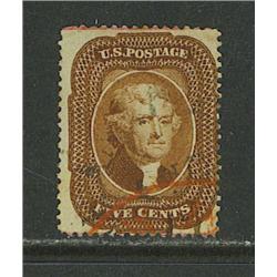 U.S.Scott 29 Fine Used 1859 Type I Jefferson
