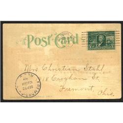 U.S.Scott 323 Expo Cancel Hold To Light Postcard