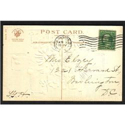 U.S.Scott 357 Bluish Paper on postcard