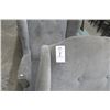 Image 2 : 2-Grey Tufted Wingback Chairs - 2 X $