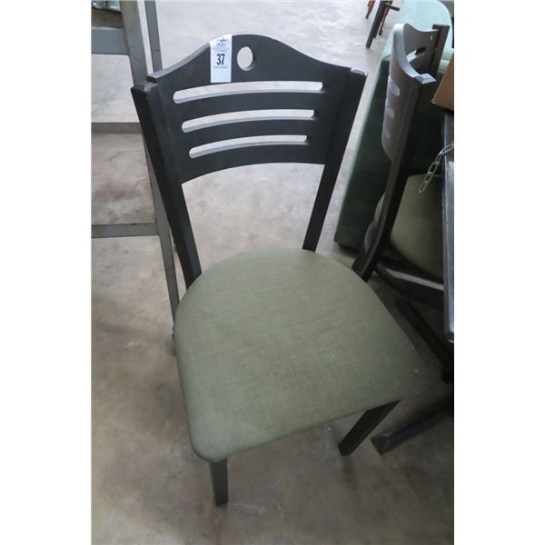 24-Black/Green Padded Chairs - 24 X $