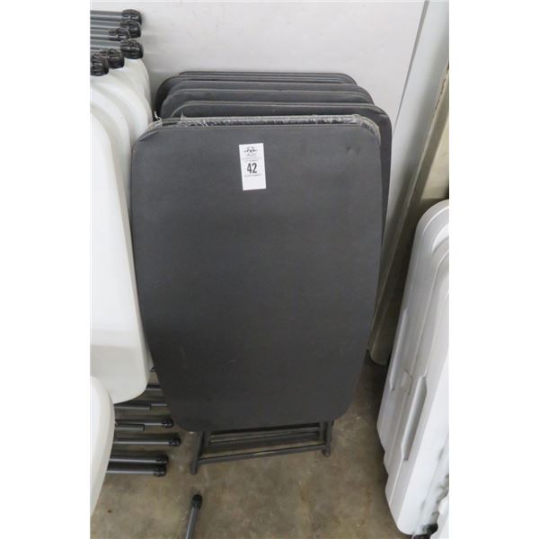 7-Black Plastic 2' Folding Tables - 7 X $