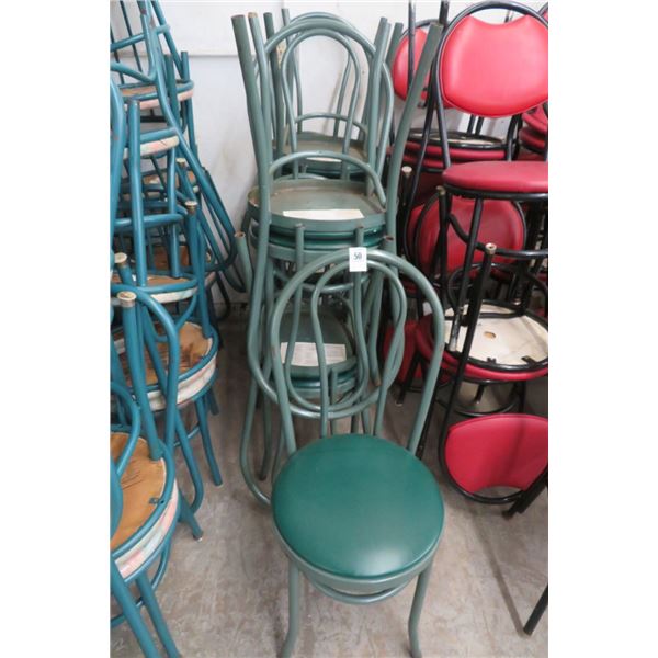 9-Green Padded Parlor Chairs - 9 X $