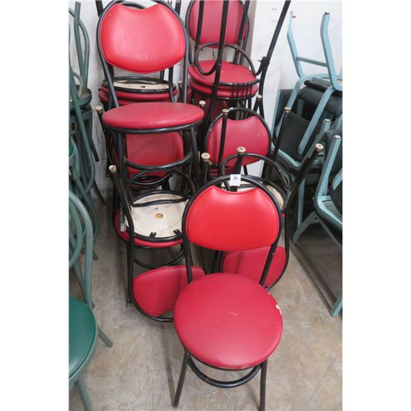 14-Red Padded Parlor Chairs - 14 X $