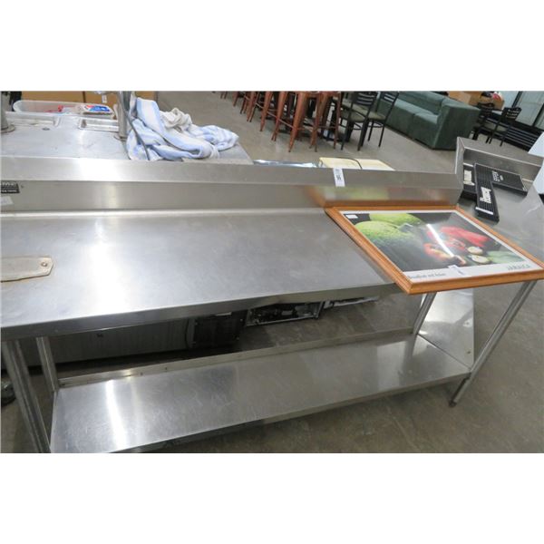 S/S 16' Corner Angle Table w/Backsplash & Order Shelf