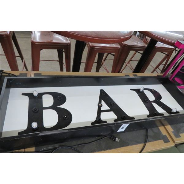 "Bar" Lighted Sign