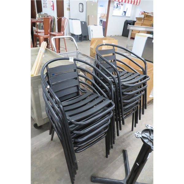 11-Black Alum Patio Chairs - 11 X $