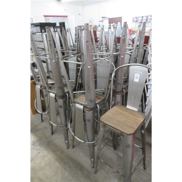 19-Metal/Wood Padded Bar Stools - 19 X $