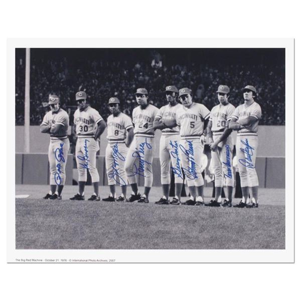 "Big Red Machine Line-Up" is a Lithograph Signed by the Big Red Machine's Starting Eight, with Certi